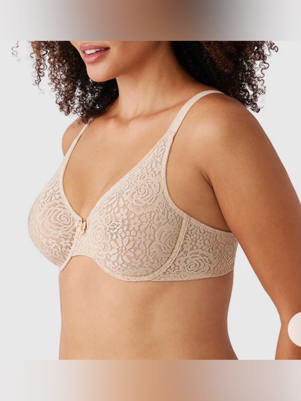 Wacoal Halo Lace Underwire Bra Women 34B Sand Beige Convertible Racerback 851205